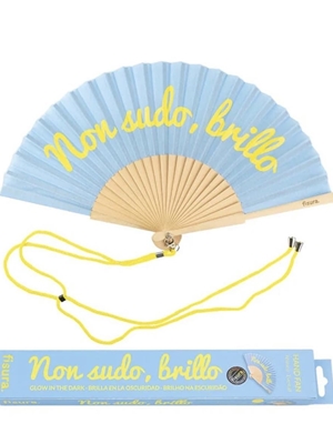 ABANICO “NON SUDO BRILLO” AZUL FISURA - Imagen 1