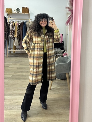 ABRIGO ABOTONADO CUADROS - Imagen 1