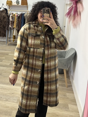 ABRIGO ABOTONADO CUADROS - Imagen 2