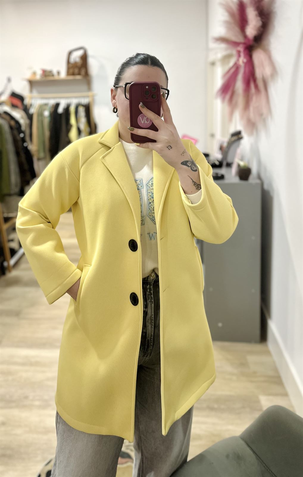 ABRIGO CANDELA AMARILLO MANTEQUILLA - Imagen 1