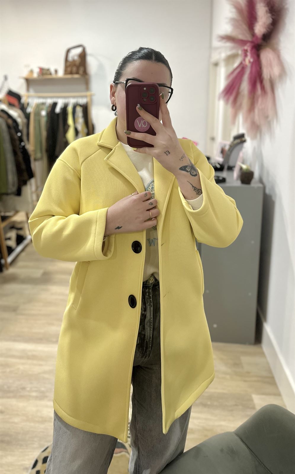 ABRIGO CANDELA AMARILLO MANTEQUILLA - Imagen 2