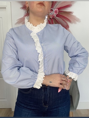 BLUSA RAYAS CUELLO - Imagen 2