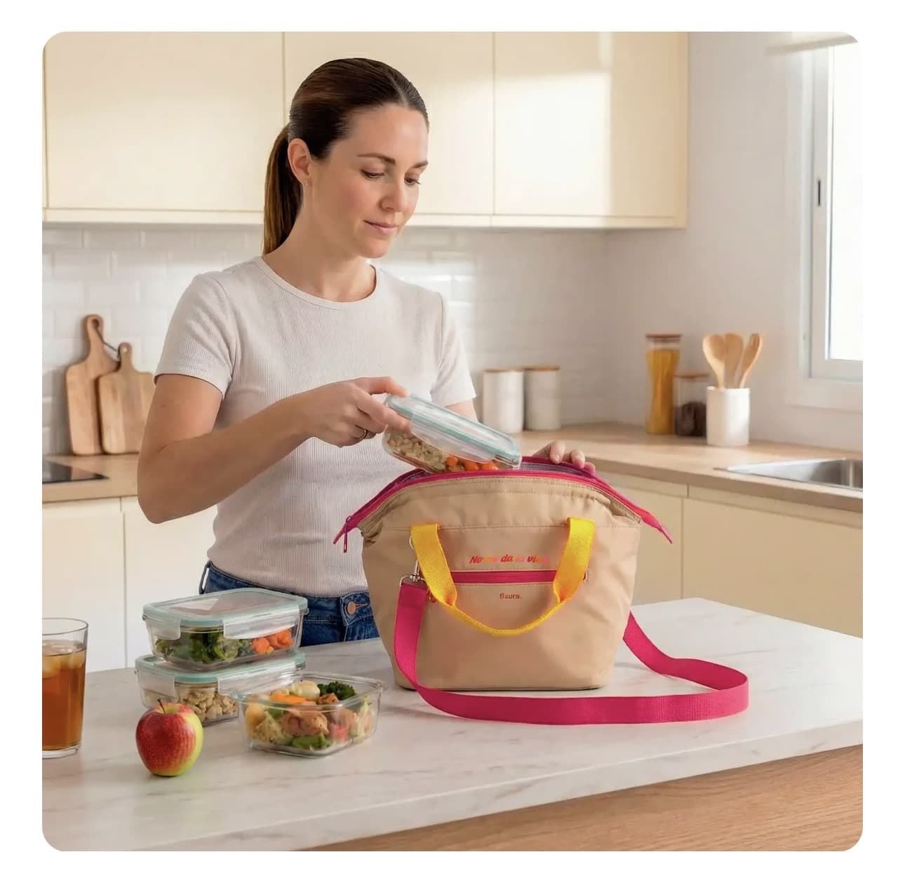 BOLSA TÉRMICA PORTA ALIMENTOS “NO ME DA LA VIDA” FISURA - Imagen 2