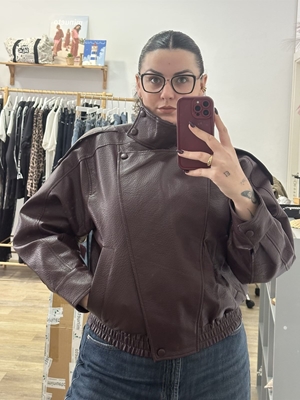 BOMBER BURDEOS POLIPIEL - Imagen 1