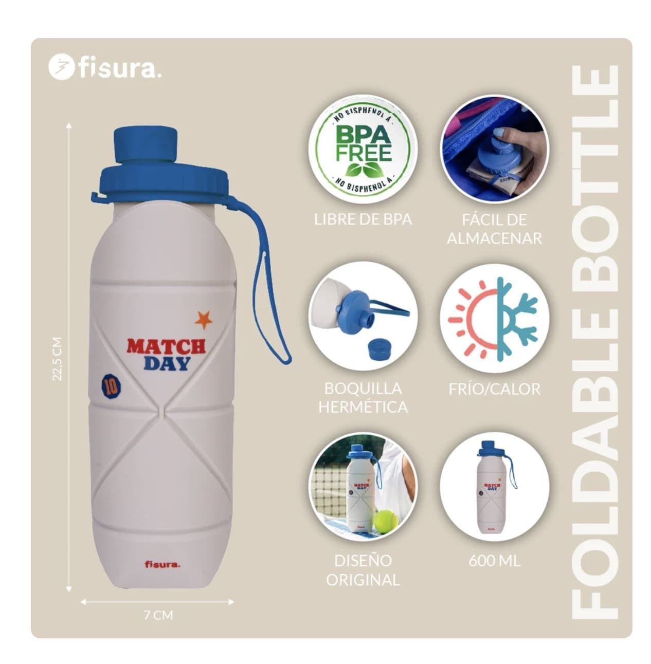BOTELLA PLEGABLE “MATCH DAY” FISURA - Imagen 4
