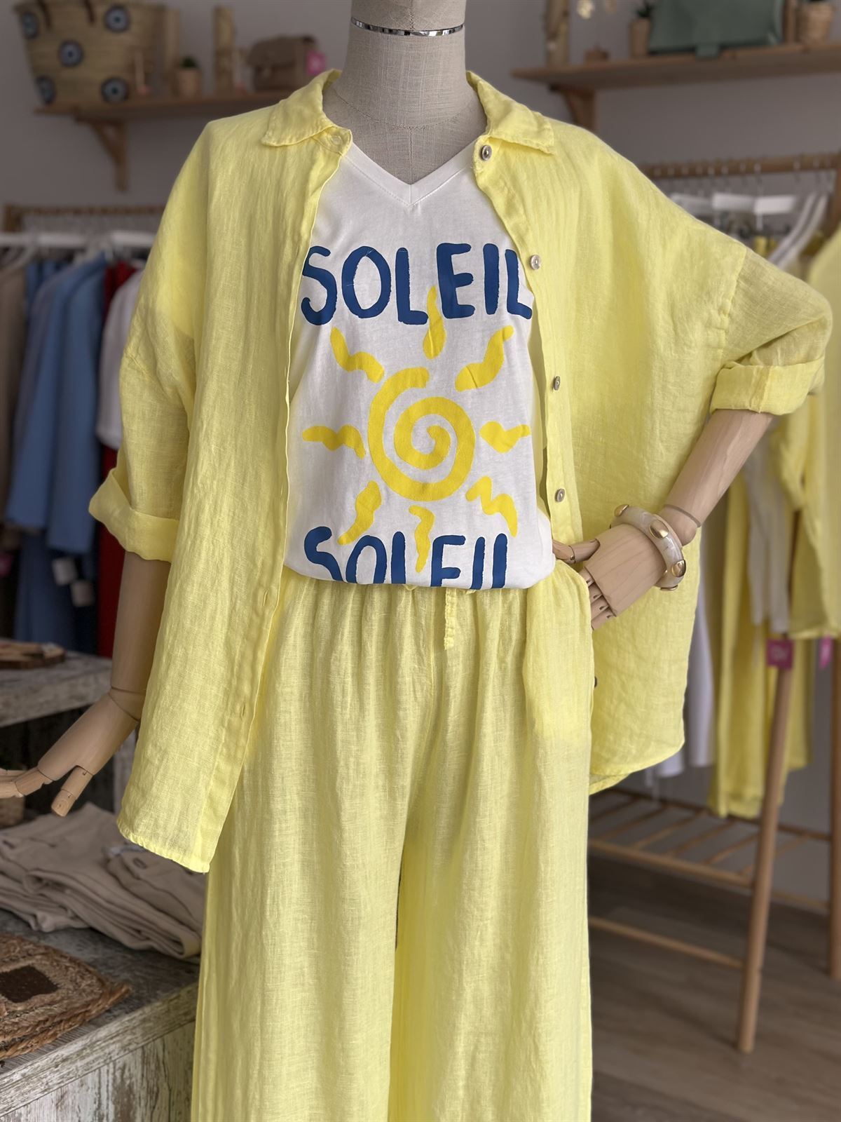 CAMISA LINO AMARILLA - Imagen 3