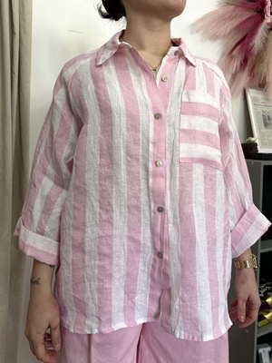 CAMISA RAYAS LINO - Imagen 1