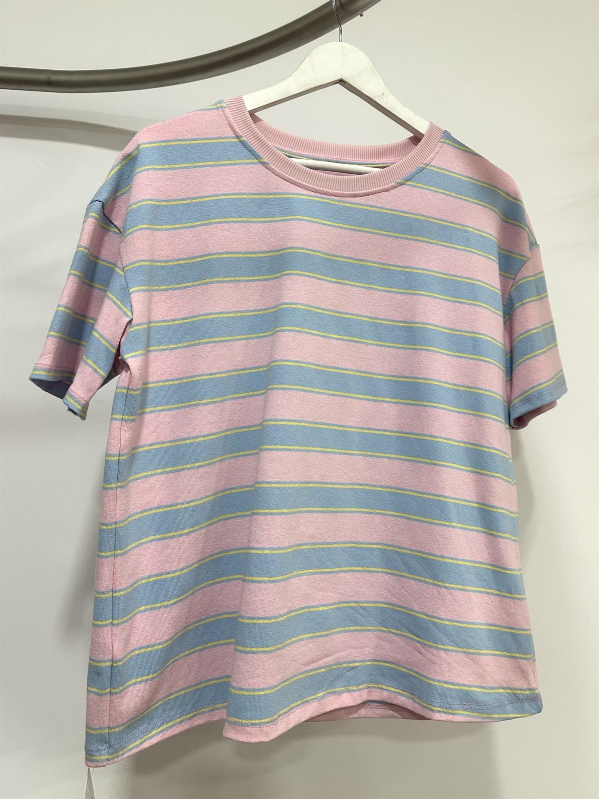 CAMISETA RAYAS ROSA - Imagen 1