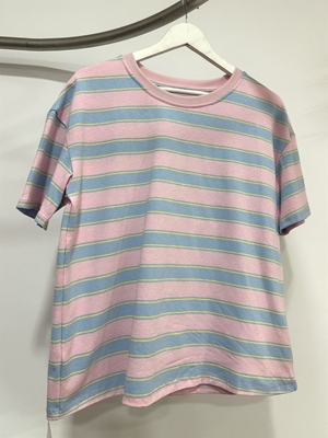 CAMISETA RAYAS ROSA - Imagen 1