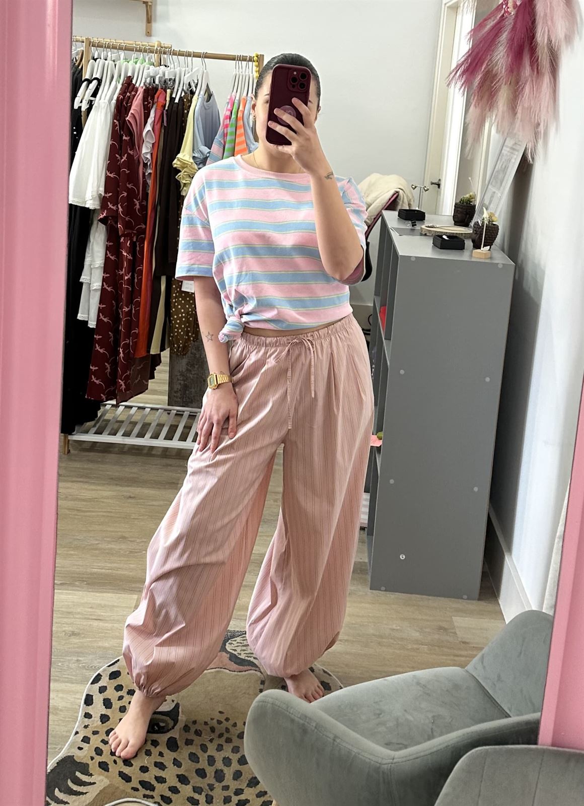 CAMISETA RAYAS ROSA - Imagen 2