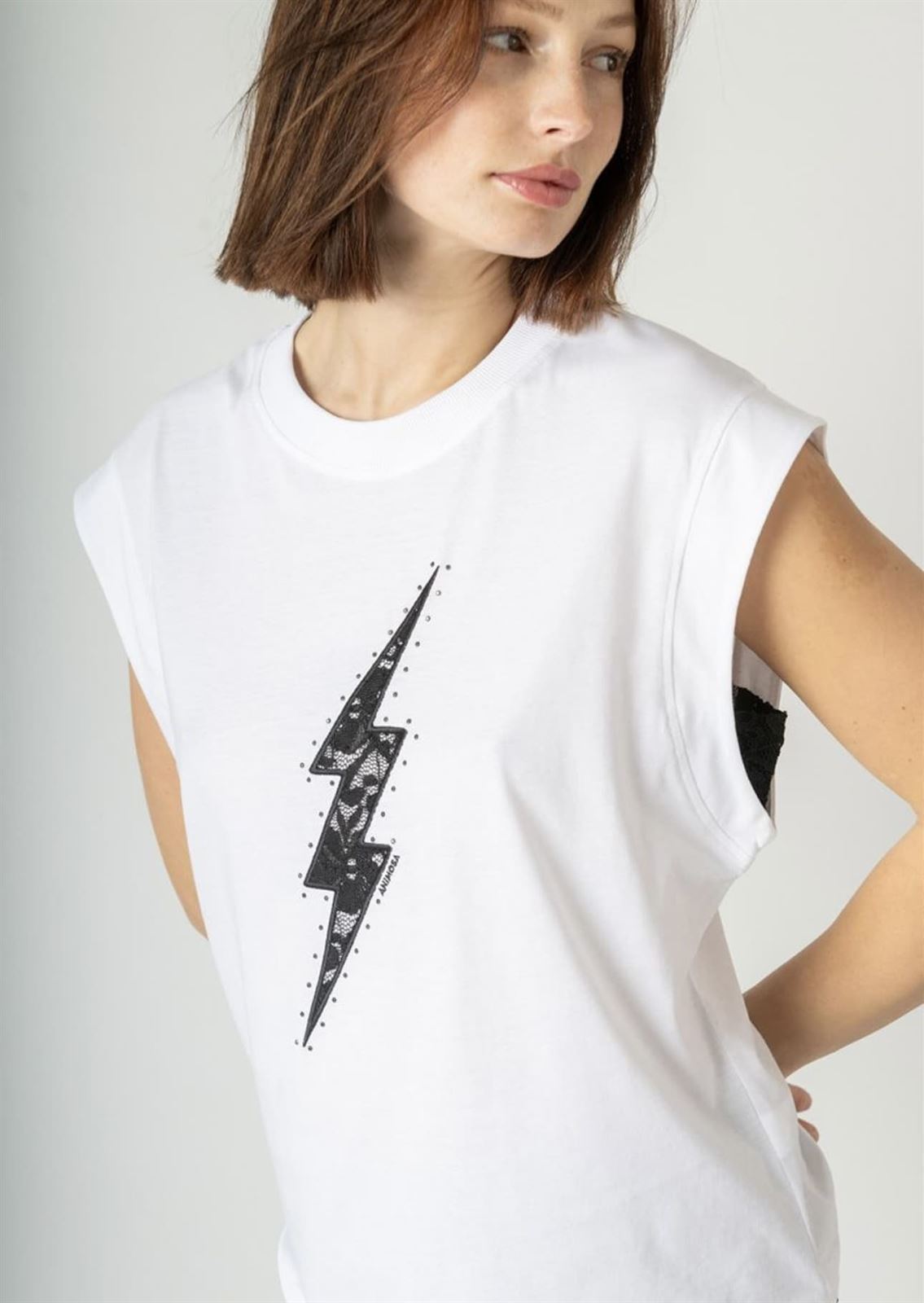 CAMISETA RAYO ENCAJE ANIMOSA - Imagen 2