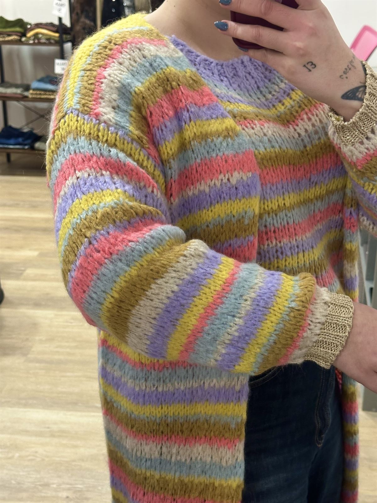 CÁRDIGAN CALADO ARCOÍRIS - Imagen 3