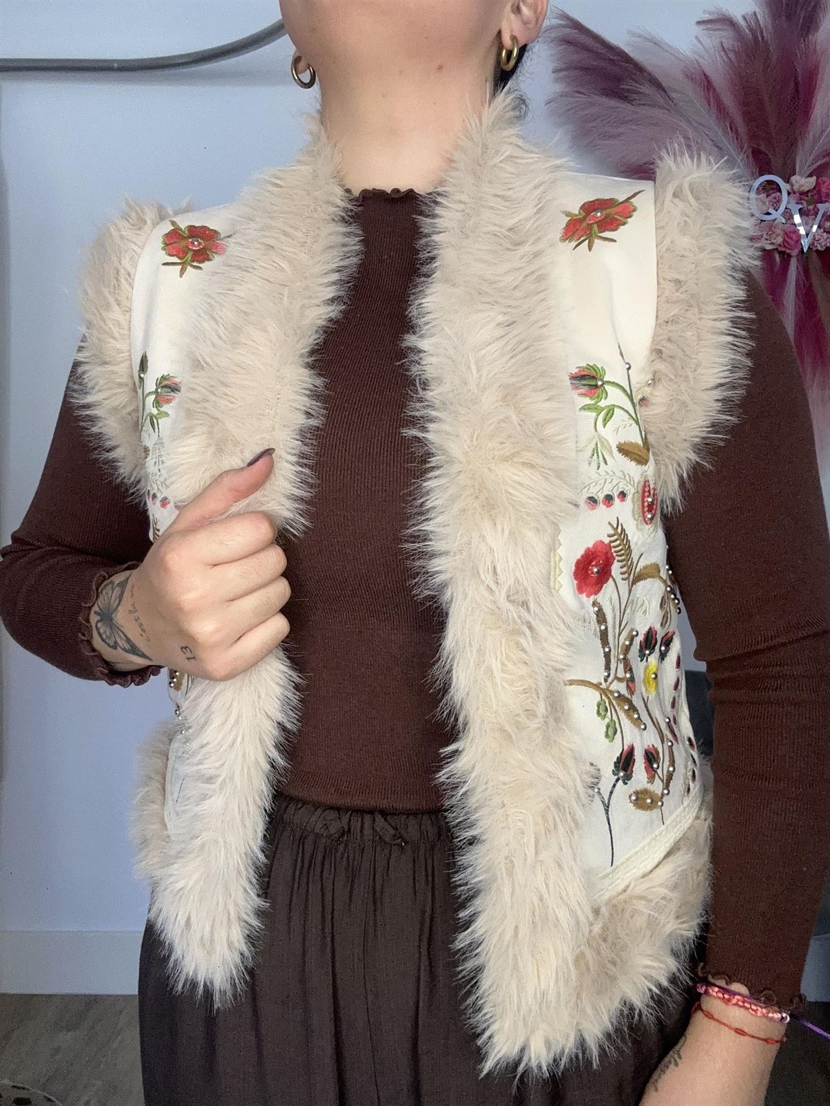 CHALECO PELO BEIGE - Imagen 3