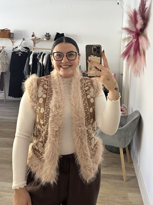 CHALECO PELO MARRÓN - Imagen 2