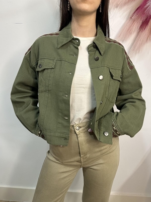 CHAQUETA KAKI BORDADOS - Imagen 1