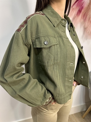 CHAQUETA KAKI BORDADOS - Imagen 2