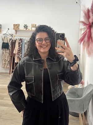 CHAQUETA POLIPIEL ENVEJECIDA - Imagen 1