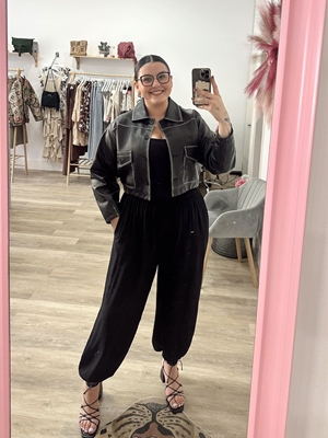 CHAQUETA POLIPIEL ENVEJECIDA - Imagen 2