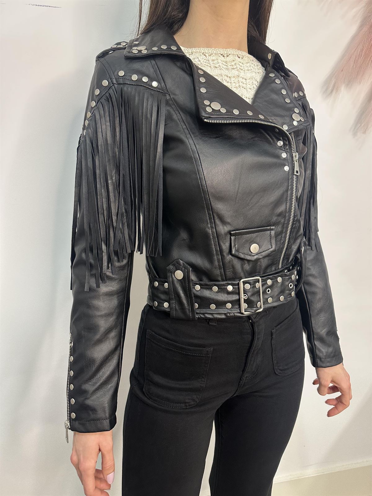 CHAQUETA POLIPIEL FLECOS Y TACHAS - Imagen 3