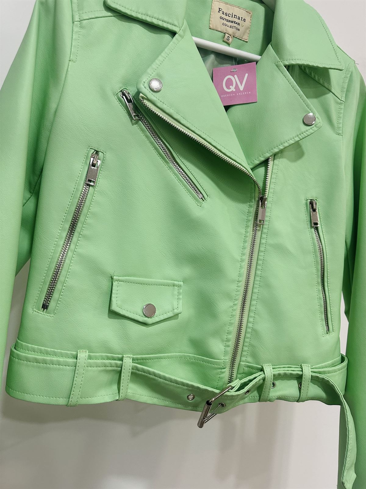 CHAQUETA POLIPIEL VERDE AGUA - Imagen 1