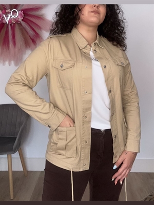 CHAQUETA SAHARIANA BEIGE - Imagen 1