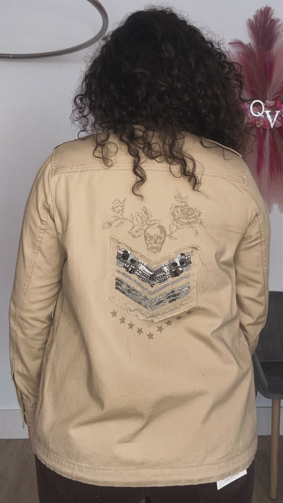 CHAQUETA SAHARIANA BEIGE - Imagen 4