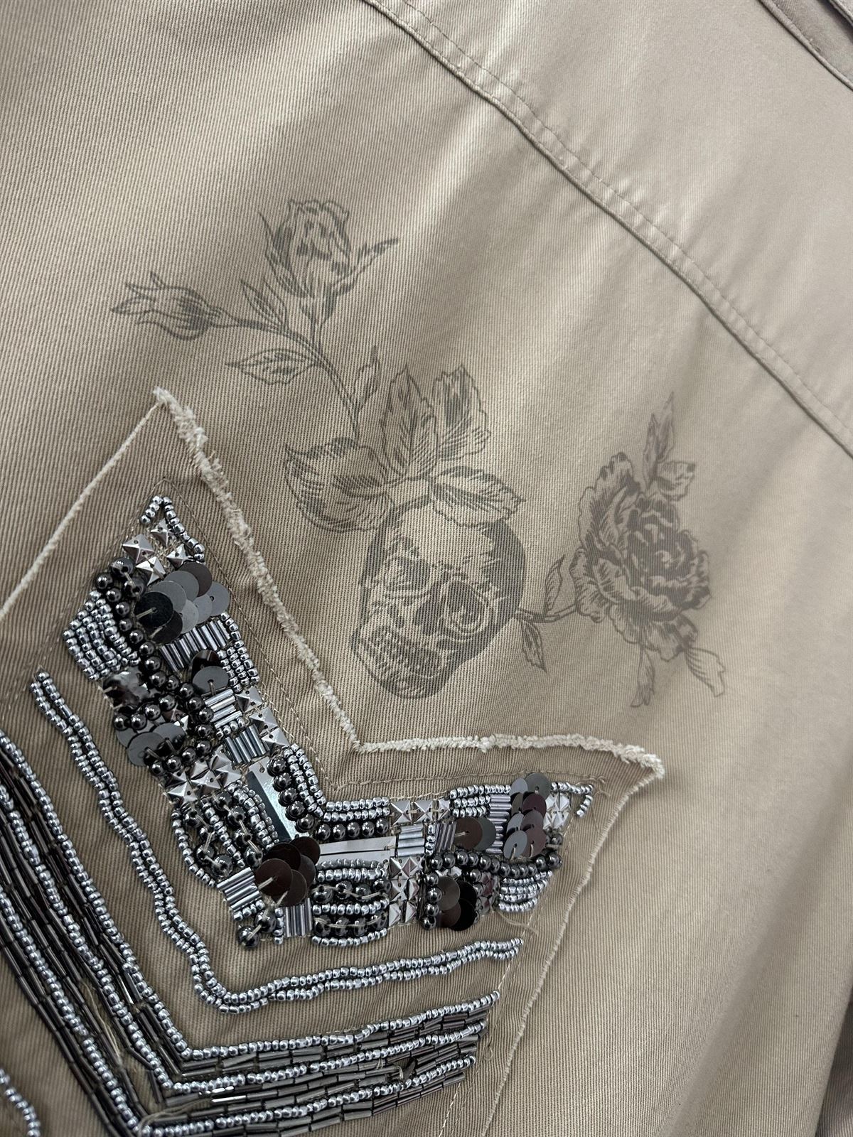 CHAQUETA SAHARIANA BEIGE - Imagen 6