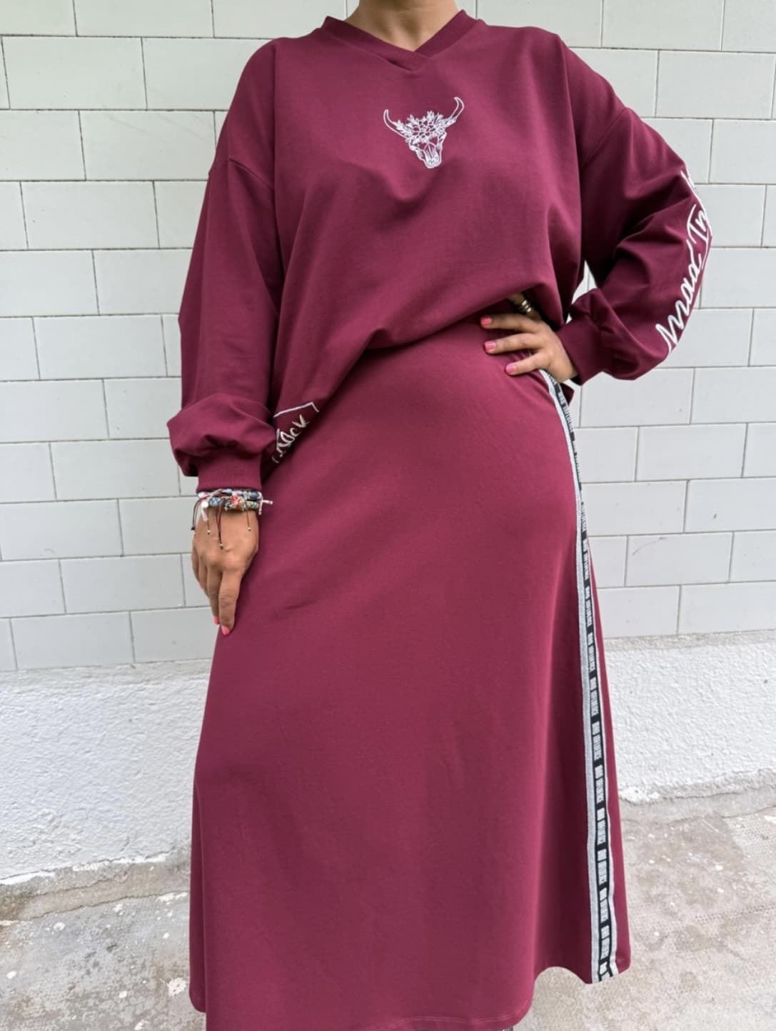 FALDA GRANATE MAD INFLUENCE - Imagen 1