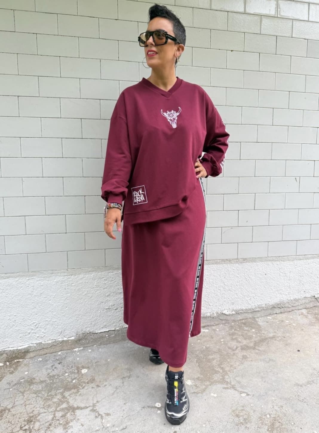 FALDA GRANATE MAD INFLUENCE - Imagen 3