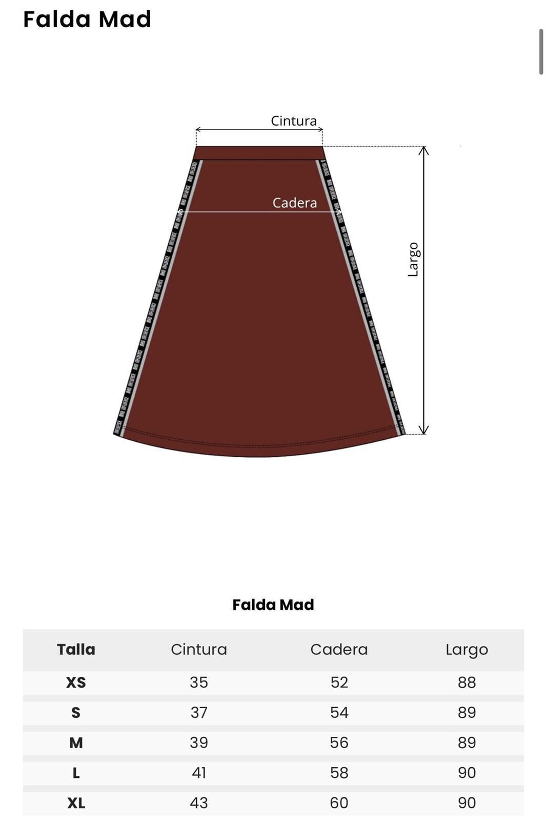 FALDA GRANATE MAD INFLUENCE - Imagen 5