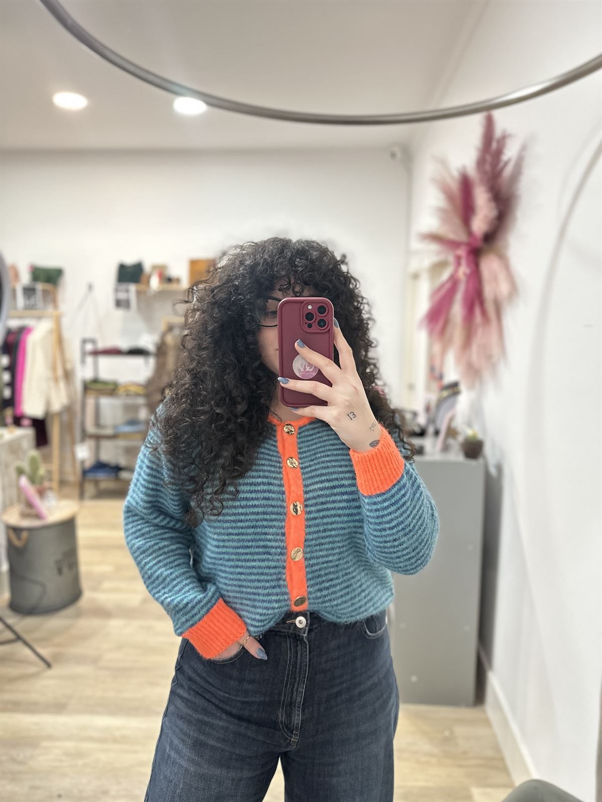 JERSEY CHAQUETA RAYAS AZUL - Imagen 1