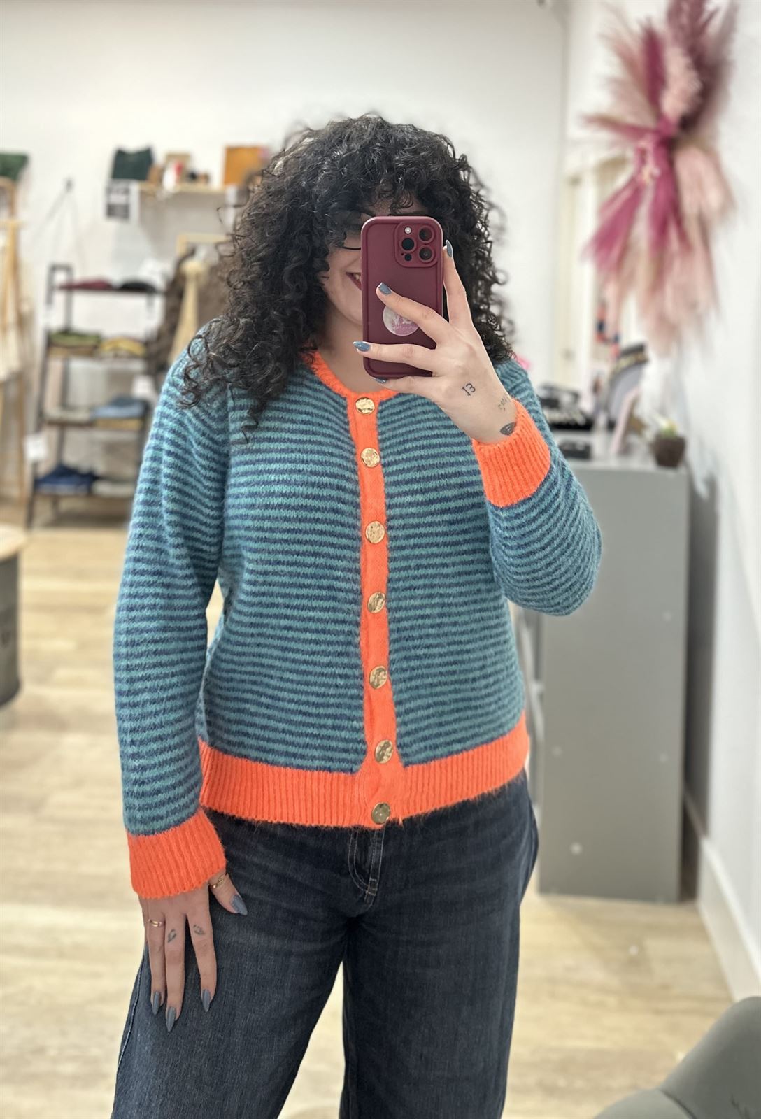 JERSEY CHAQUETA RAYAS AZUL - Imagen 2