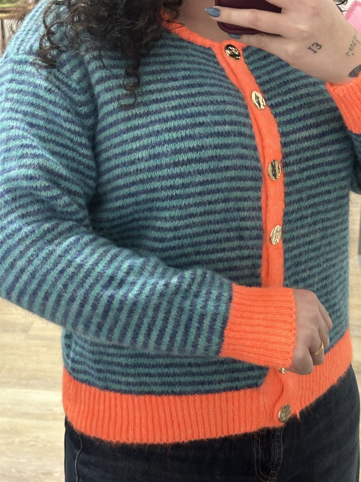 JERSEY CHAQUETA RAYAS AZUL - Imagen 3