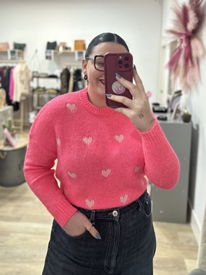 JERSEY CORAZÓN ROSA FLÚOR - Imagen 1