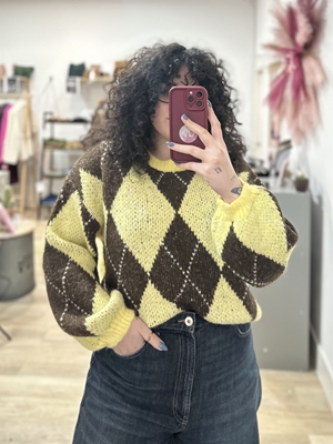 JERSEY ROMBOS AMARILLO - Imagen 1