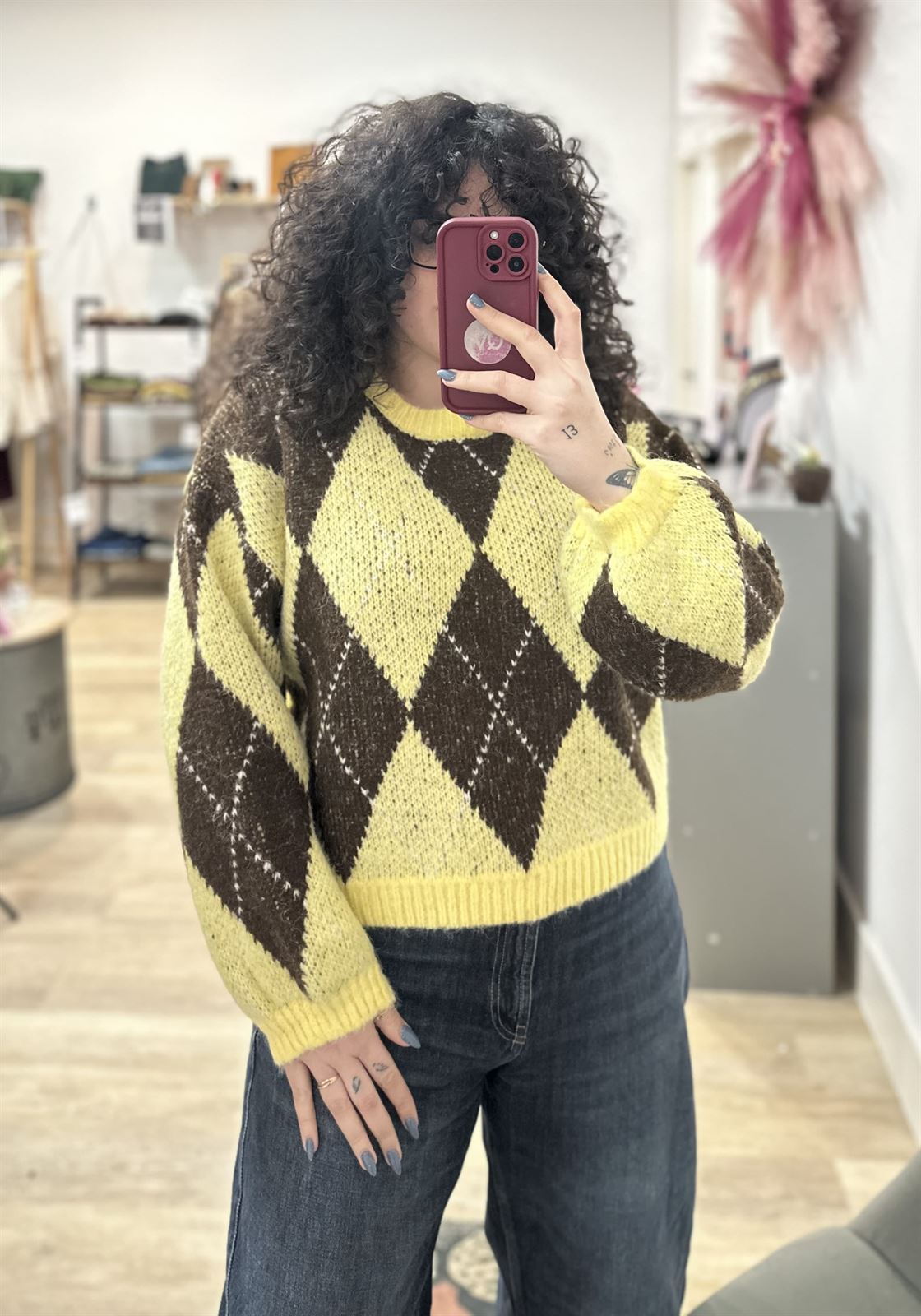 JERSEY ROMBOS AMARILLO - Imagen 3