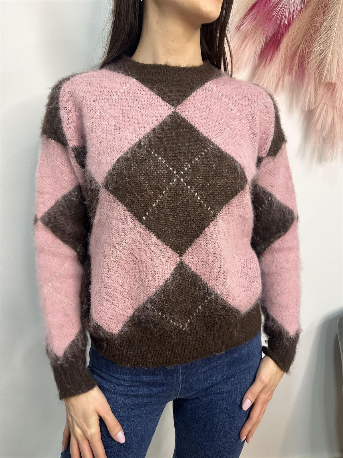 JERSEY ROMBOS ROSA - Imagen 2