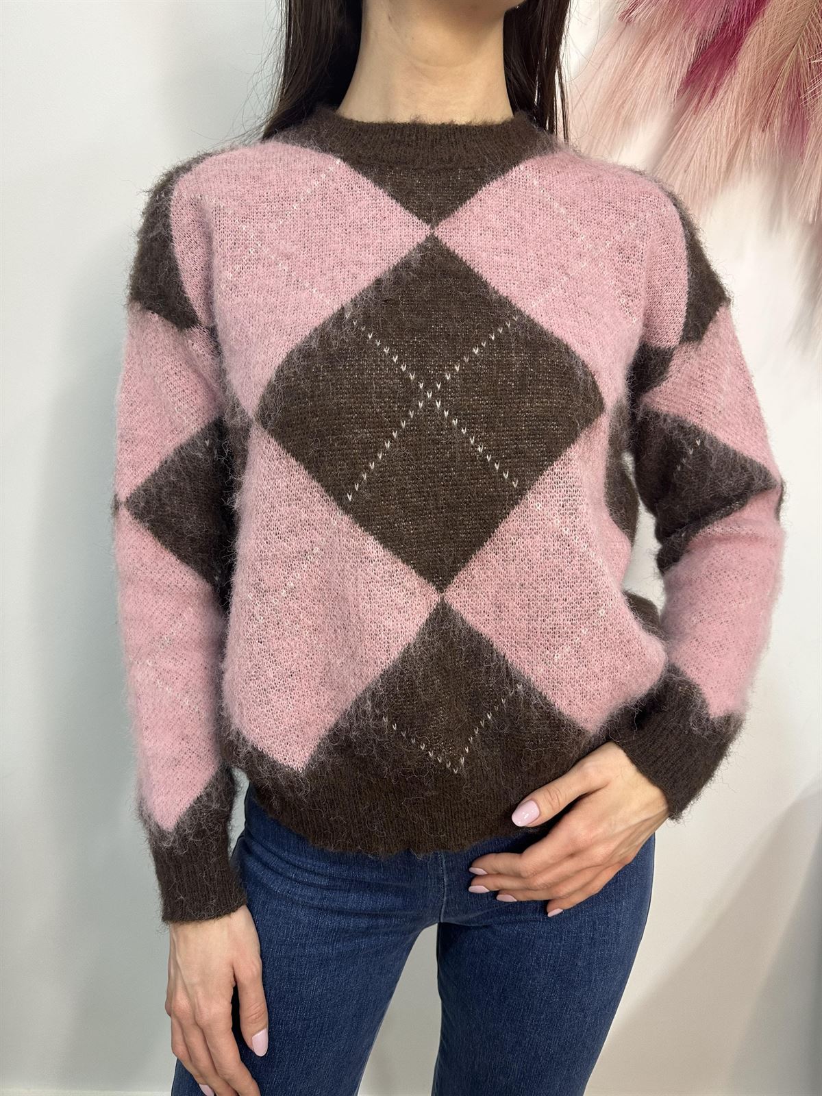 JERSEY ROMBOS ROSA - Imagen 3