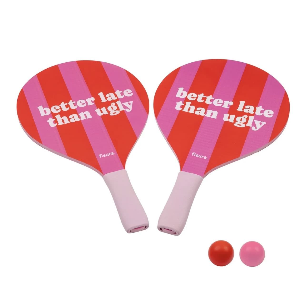 PALAS DE PLAYA “BETTER LATE THAN UGLY” FISURA - Imagen 1