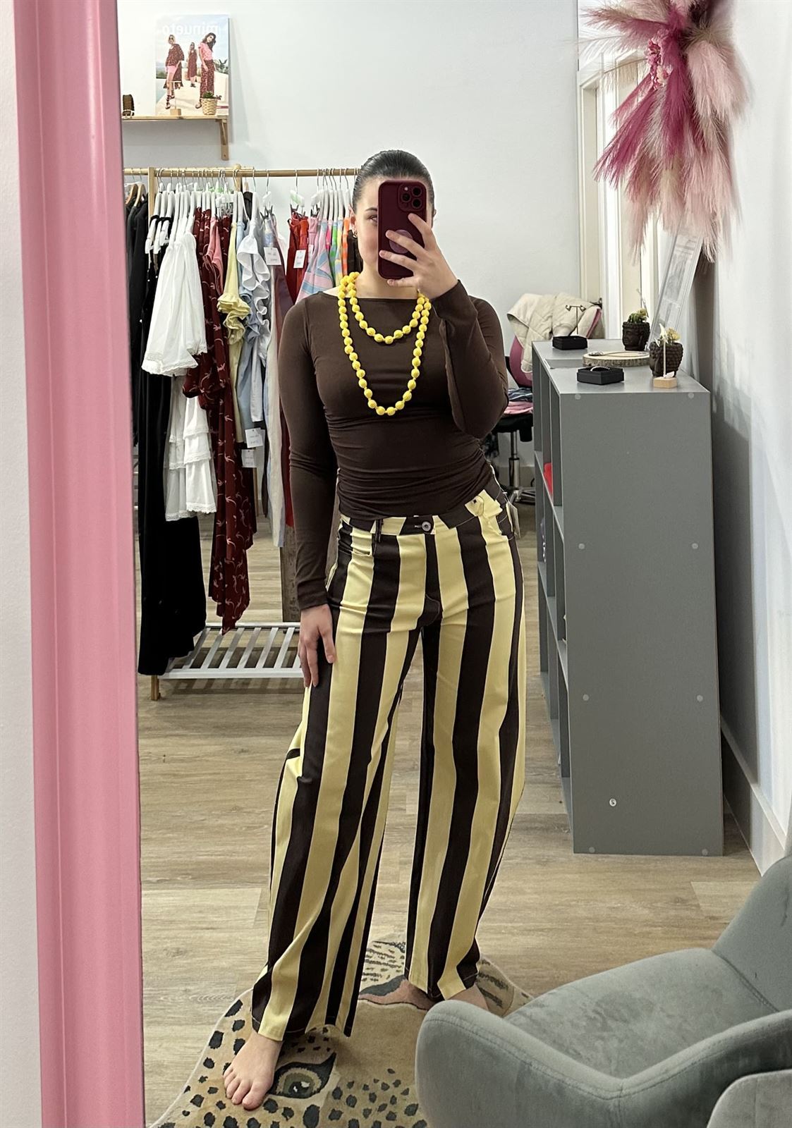 PANTALÓN BALLON RAYAS AMARILLO - Imagen 3