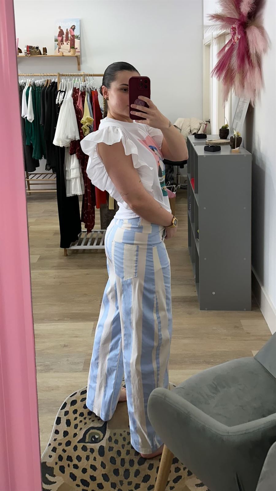 PANTALÓN BALLOON RAYAS AZUL - Imagen 2