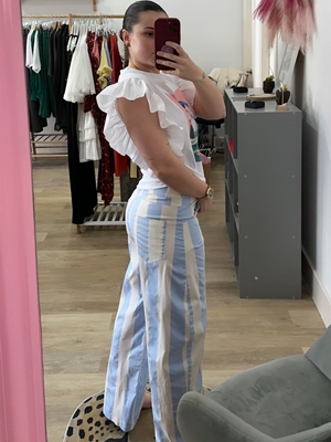 PANTALÓN BALLOON RAYAS AZUL - Imagen 2