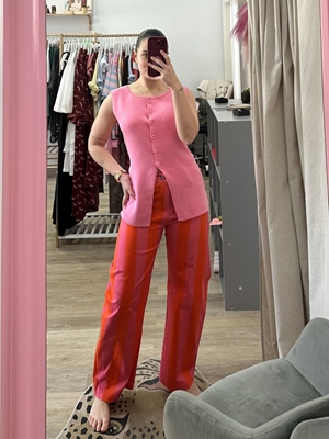 PANTALÓN BALLOON RAYAS ROSA - Imagen 1