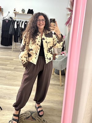 PANTALÓN BOMBACHO MARRÓN CHOCOLATE - Imagen 1