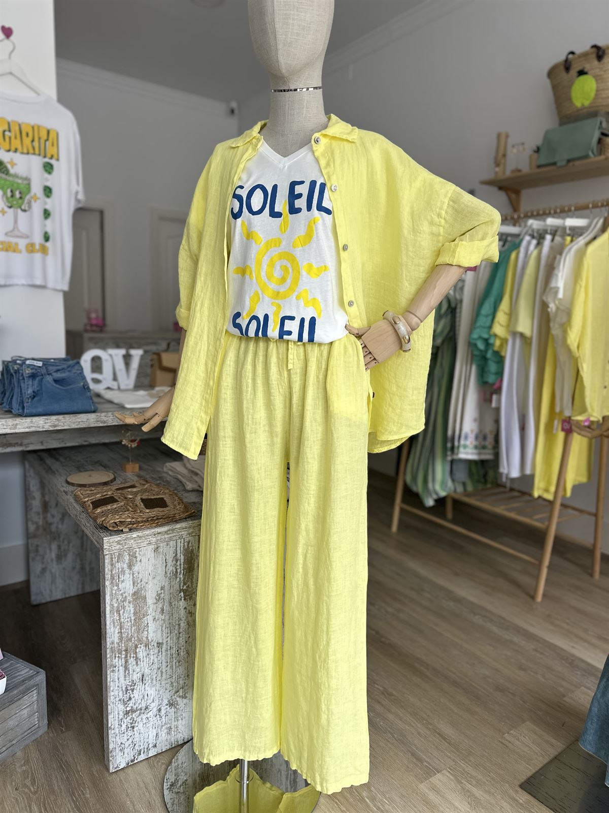 PANTALÓN LINO AMARILLO - Imagen 4