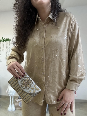 PANTALÓN RASO Y LENTEJUELAS CHAMPÁN - Imagen 1