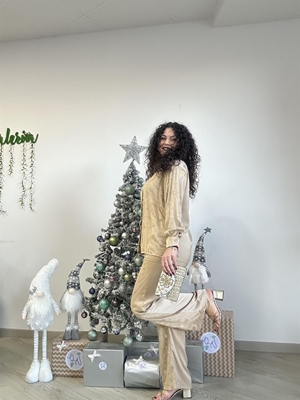 PANTALÓN RASO Y LENTEJUELAS CHAMPÁN - Imagen 2