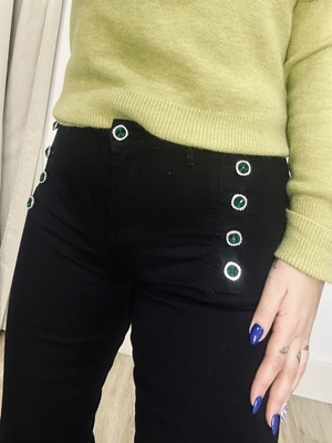 PANTALÓN VAQUERO NEGRO JOYA - Imagen 2