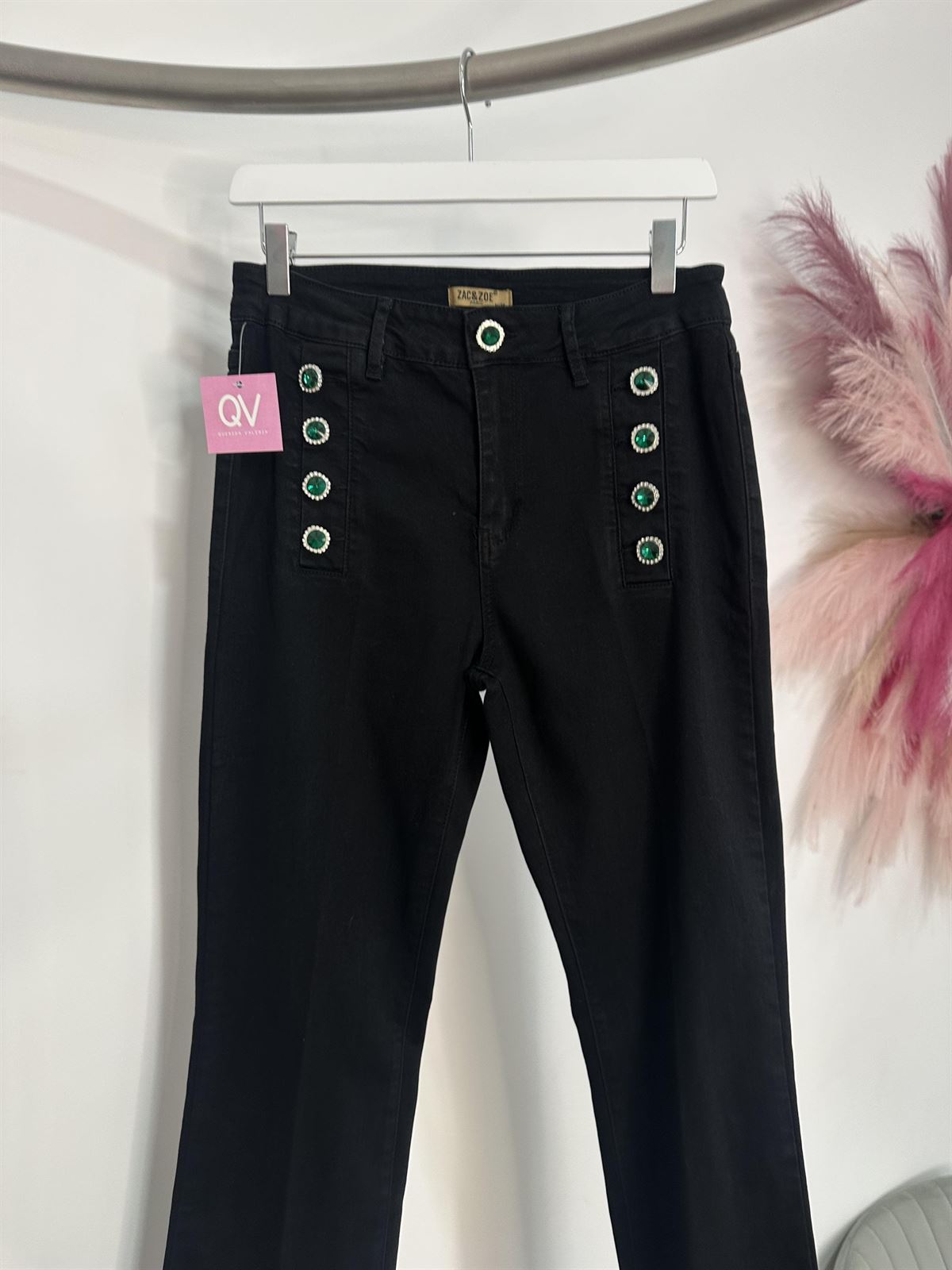 PANTALÓN VAQUERO NEGRO JOYA - Imagen 4