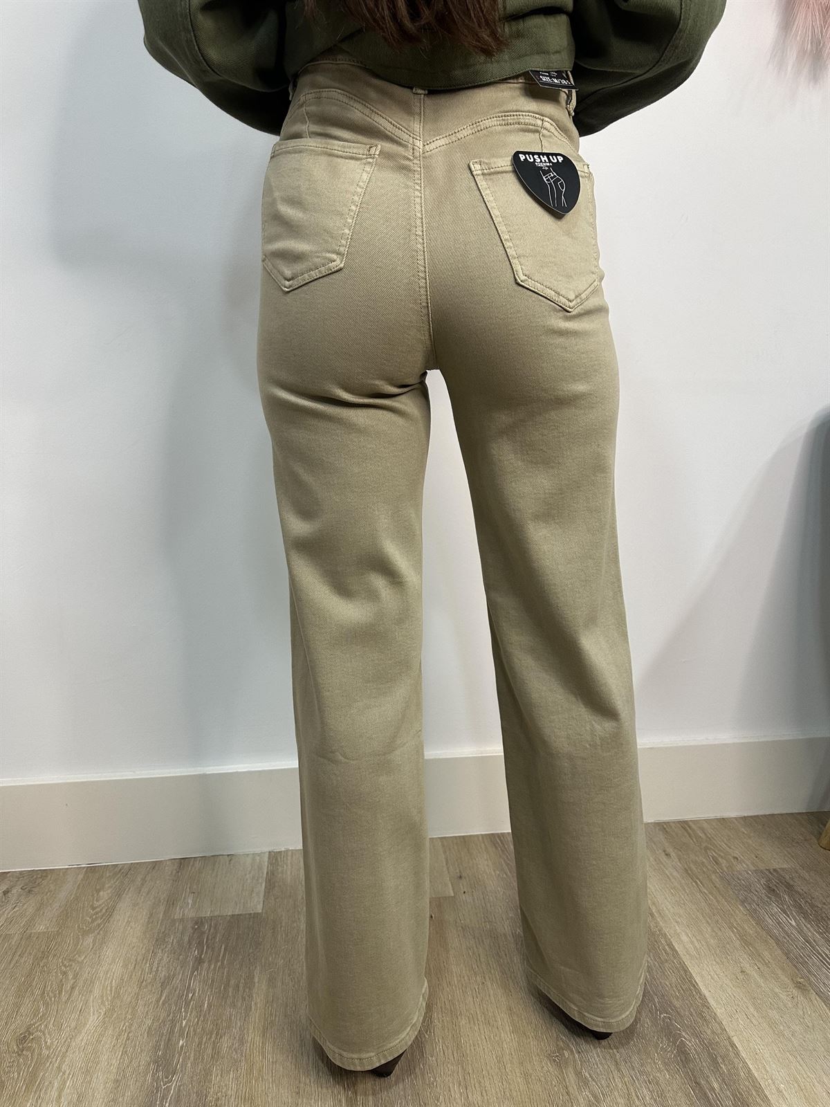 PANTALÓN WIDE LEG BEIGE - Imagen 3